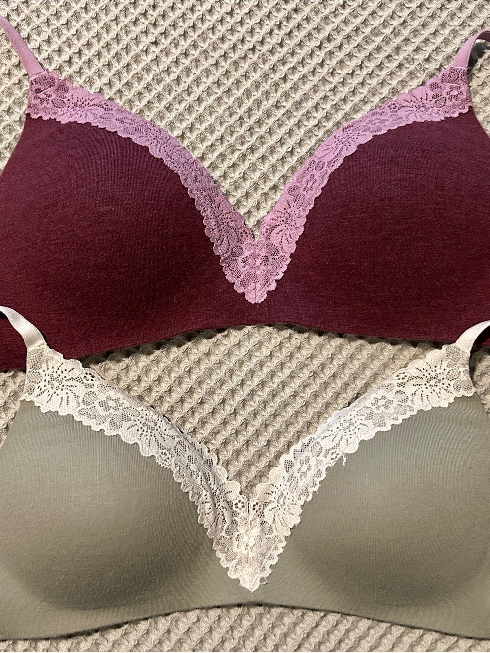 Victoria’s Secret PINK Wear Everywhere Wireless Lightly Padded Lace Trim Bras